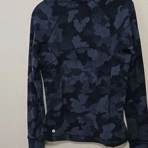 Lululemon Women’s Its Rulu Run Long Sleeve Shirt Camo Jacquard True Navy Size 8 - Picture 5 of 8